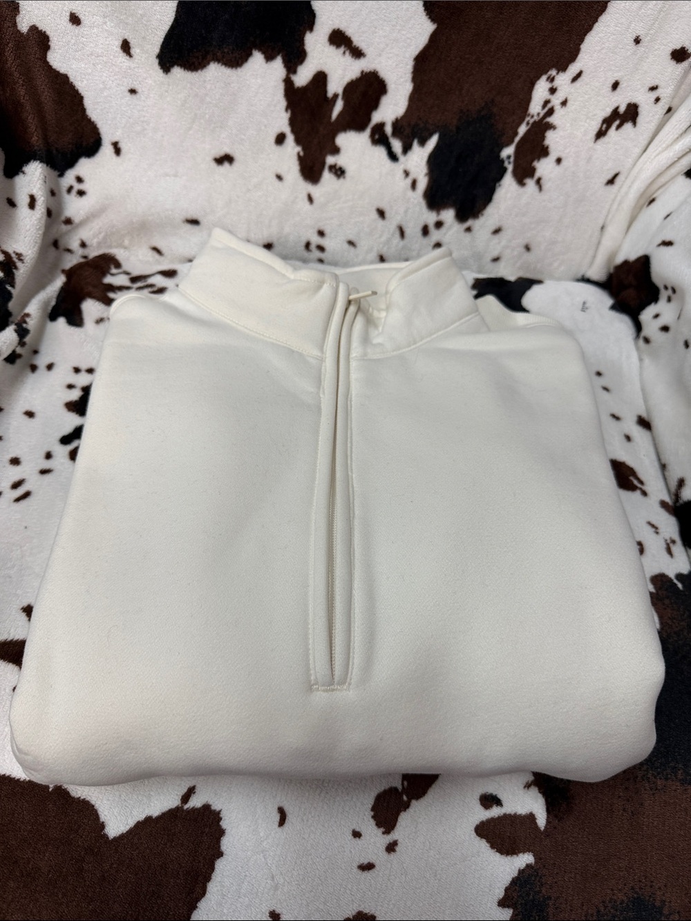 Cream Half-Zip Pullover Sweater